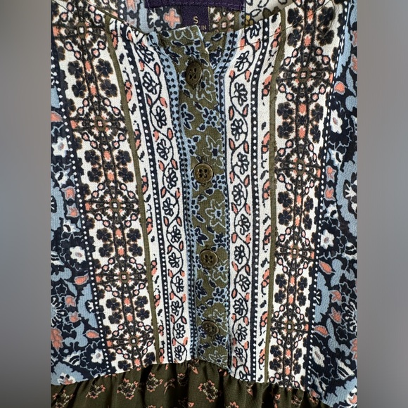 Artesia Boho Chic Sleeveless Patchwork Patterned Blouse Top S - Picture 6 of 9